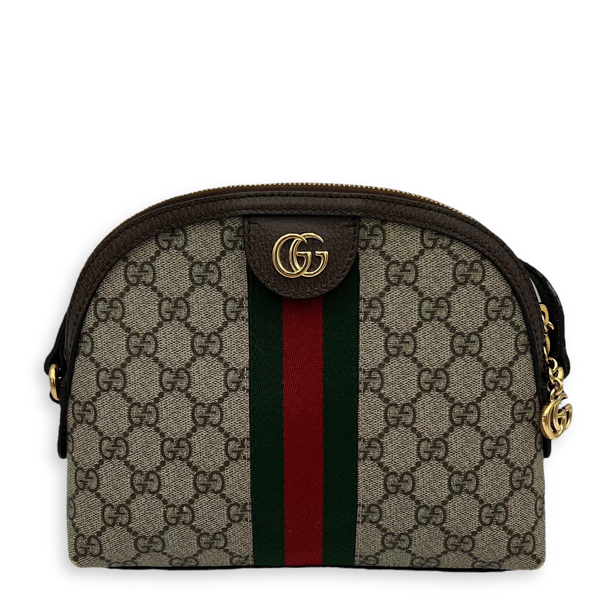 Gucci Ophidia Crossbody Bag Brown in Coated Canvas, Gold hardware_1