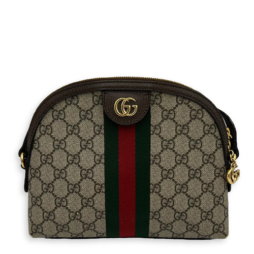 Gucci Ophidia Crossbody Bag Brown in Coated Canvas, Gold hardware_1