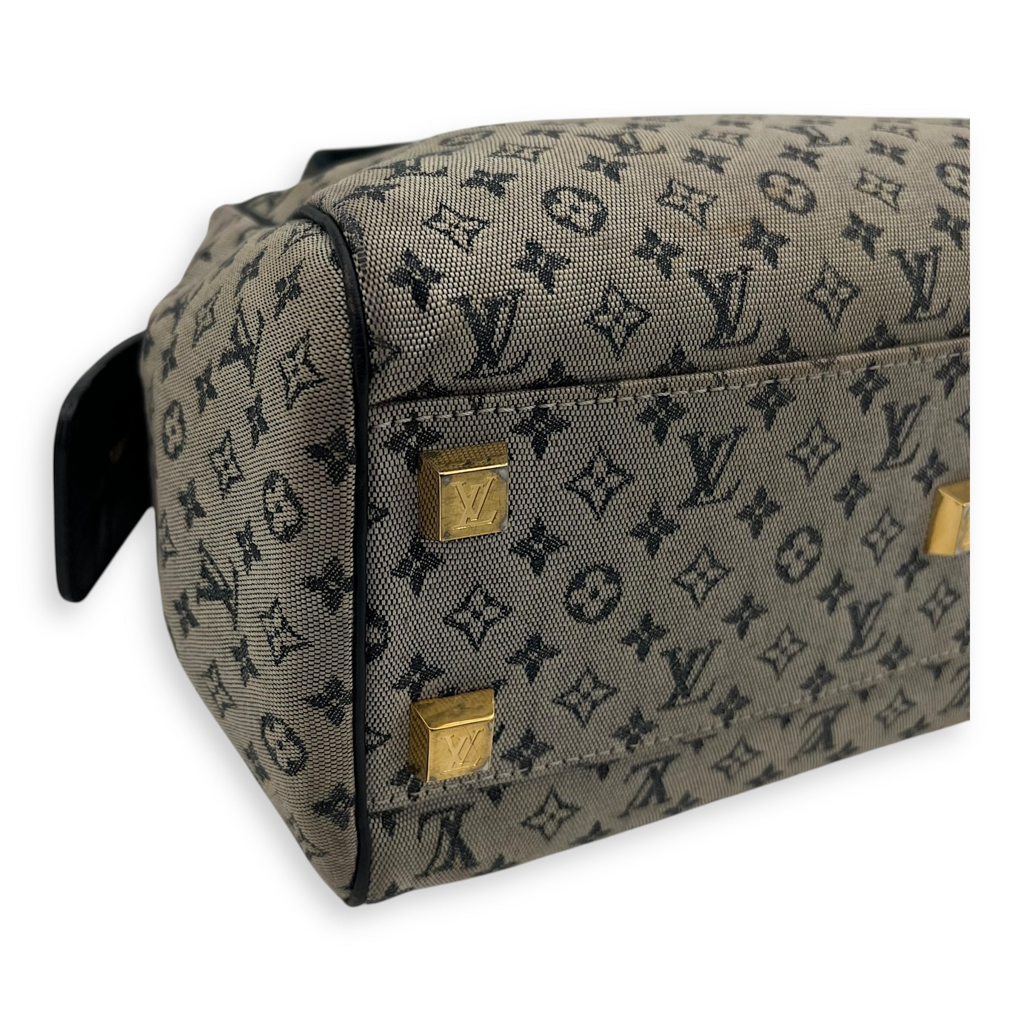 Louis Vuitton Josephine Shoulder Bag Grey in Jacquard, Gold hardware_8