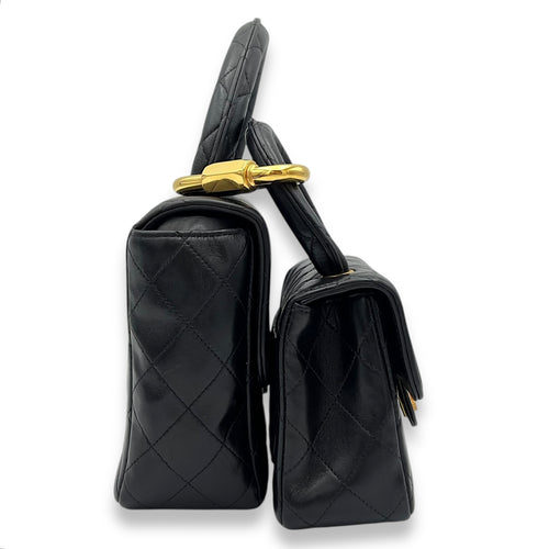 Chanel Parent Child Top Handle Bag Black in Lambskin, Gold hardware_3