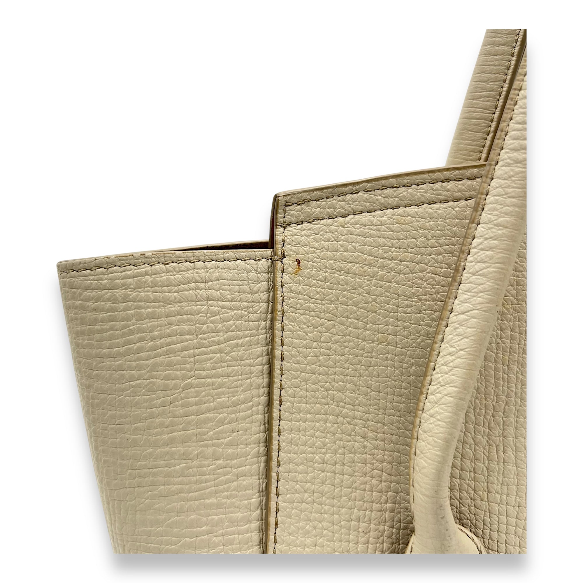 Bottega Veneta Arco White Top Handle Bag in Calfskin, Gold hardware_11