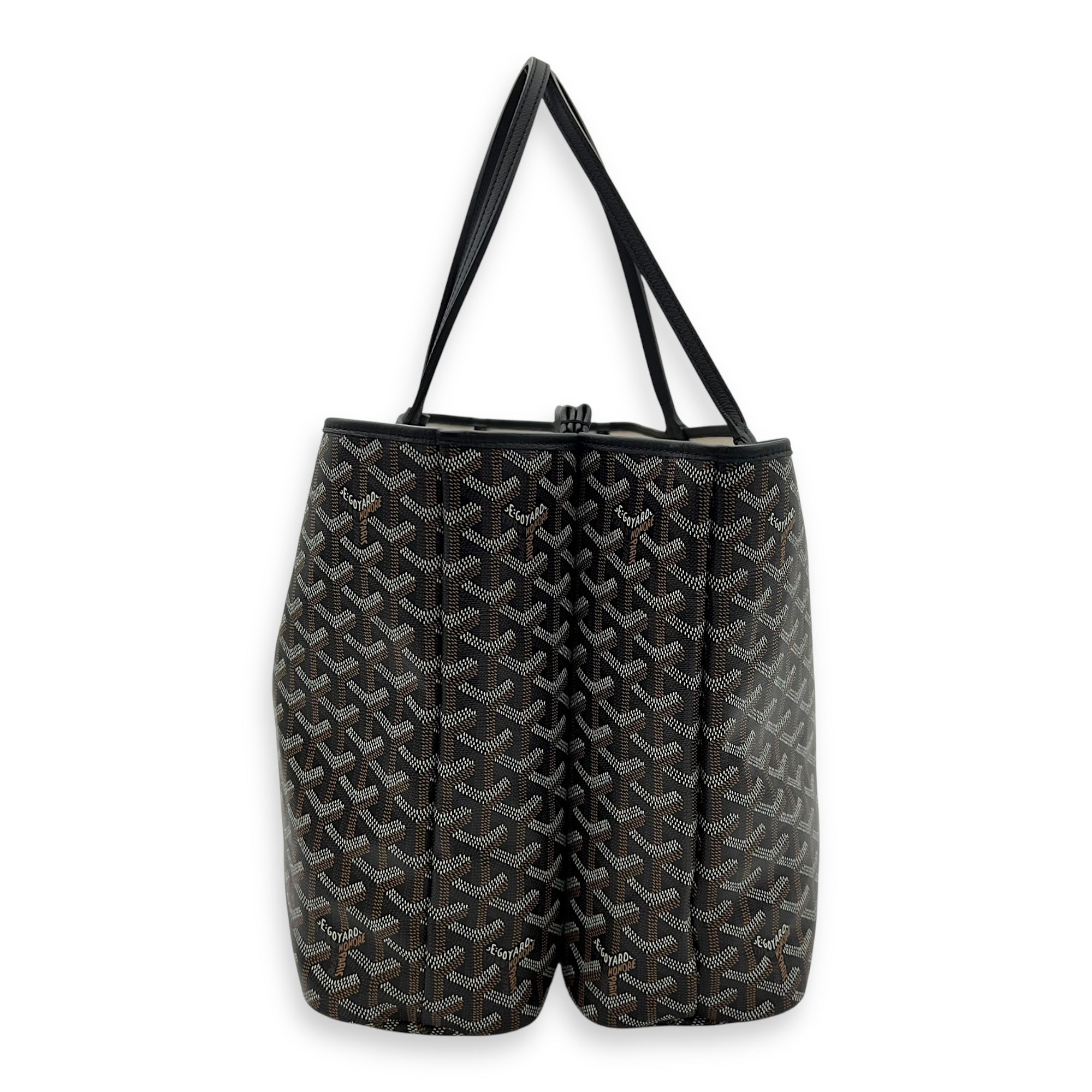 Goyard Isabelle Tote Bag Black in Coated Canvas, Silver hardware_3