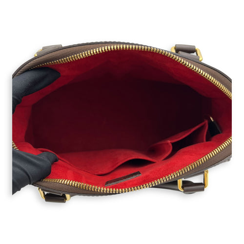 Louis Vuitton Trevi PM Damier Ebene Top Handle Bag in Coated Canvas, Gold hardware_6