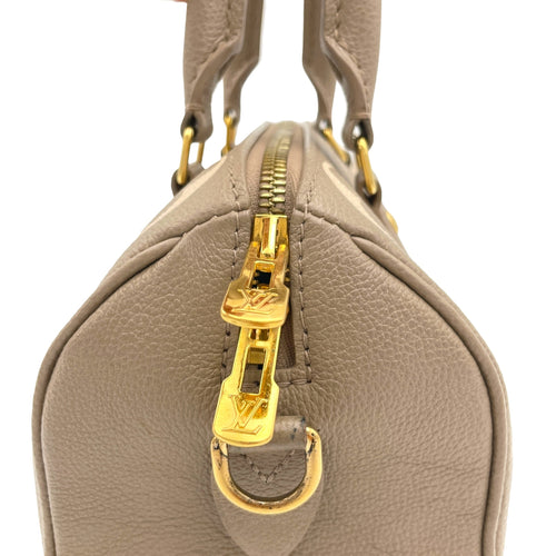 Speedy Bandouliere Top Handle Bag 20 Grey in Empreinte Leather, Gold hardware