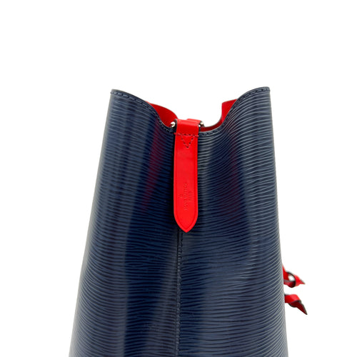 NeoNoe MM Navy Bucket Bag in Epi Leather, Silver hardware