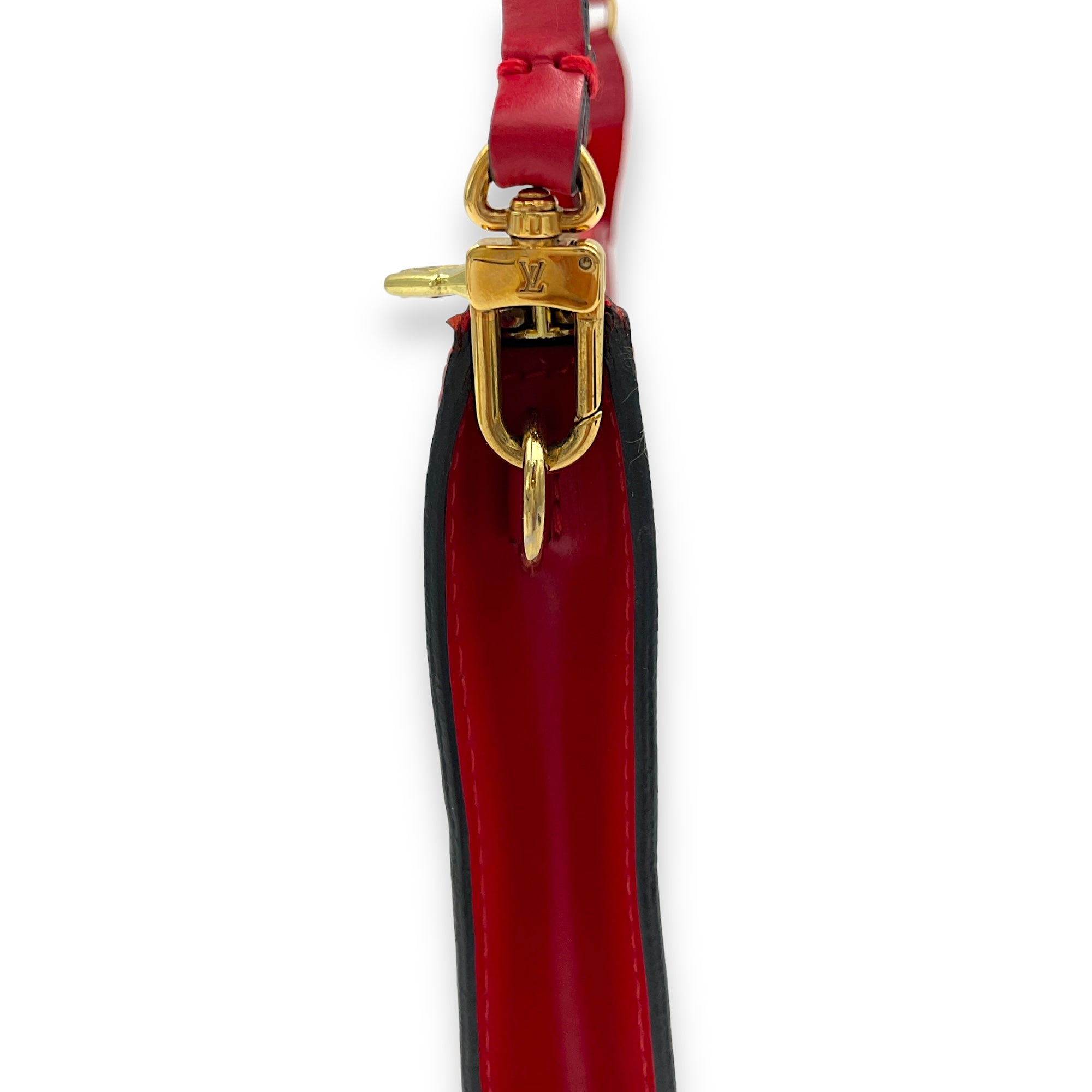 Pochette Accessoires Red Shoulder Bag in Epi Leather, Gold hardware