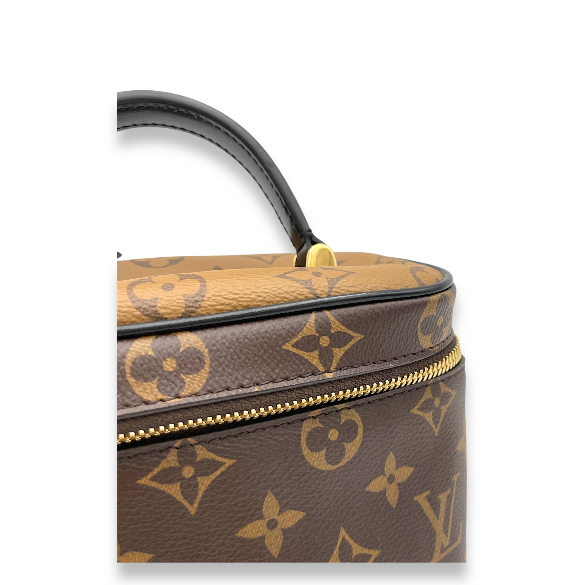 Vanity Crossbody Bag PM Brown in Monogram Coated Canvas, Gold hardware