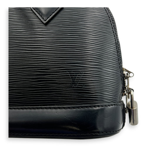 Alma Top Handle Bag BB Black in Epi Leather, Silver hardware