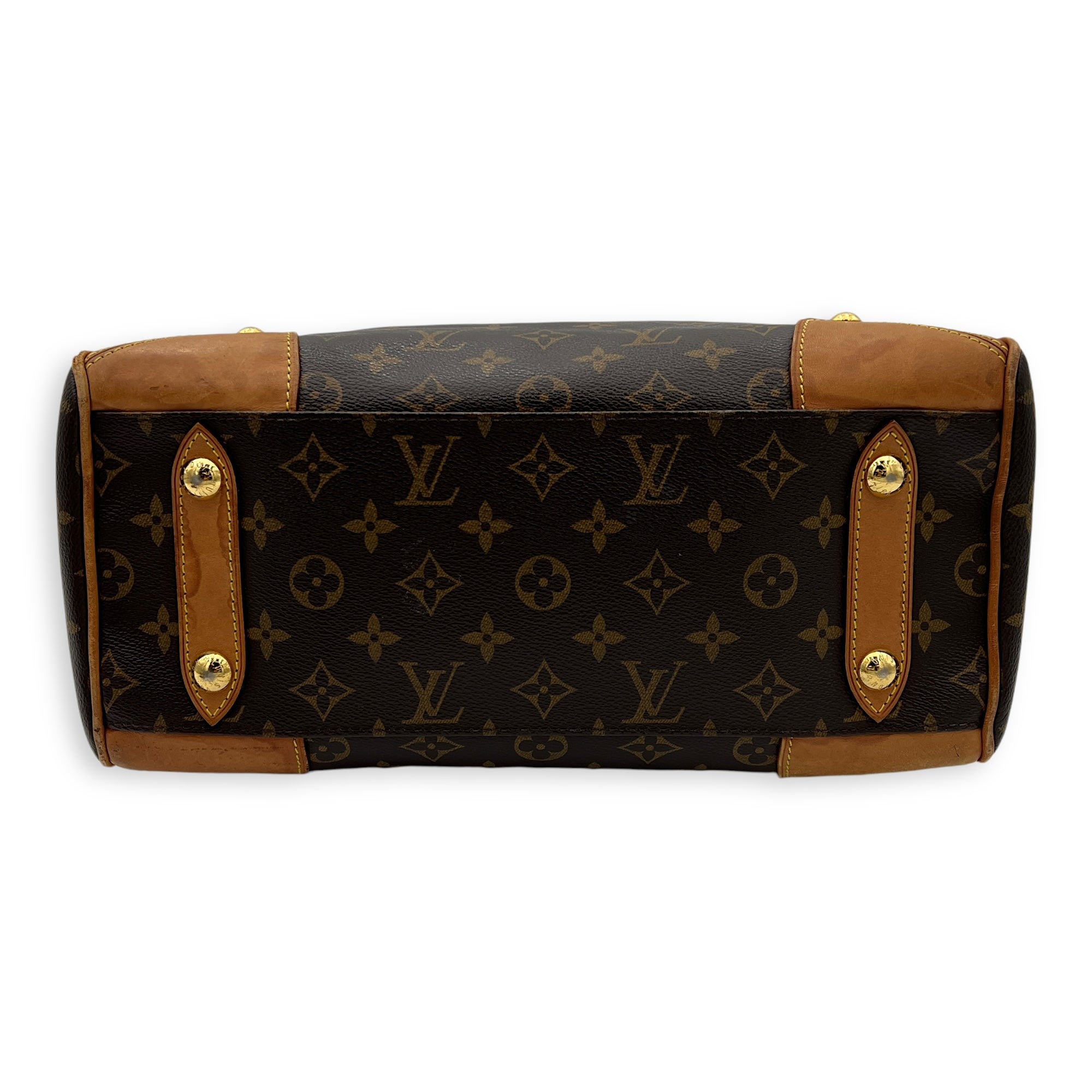 Retiro Top Handle Bag Brown in Monogram Coated Canvas, Gold hardware