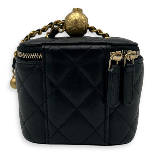 Vanity Crossbody Bag Black in Lambskin, Gold hardware