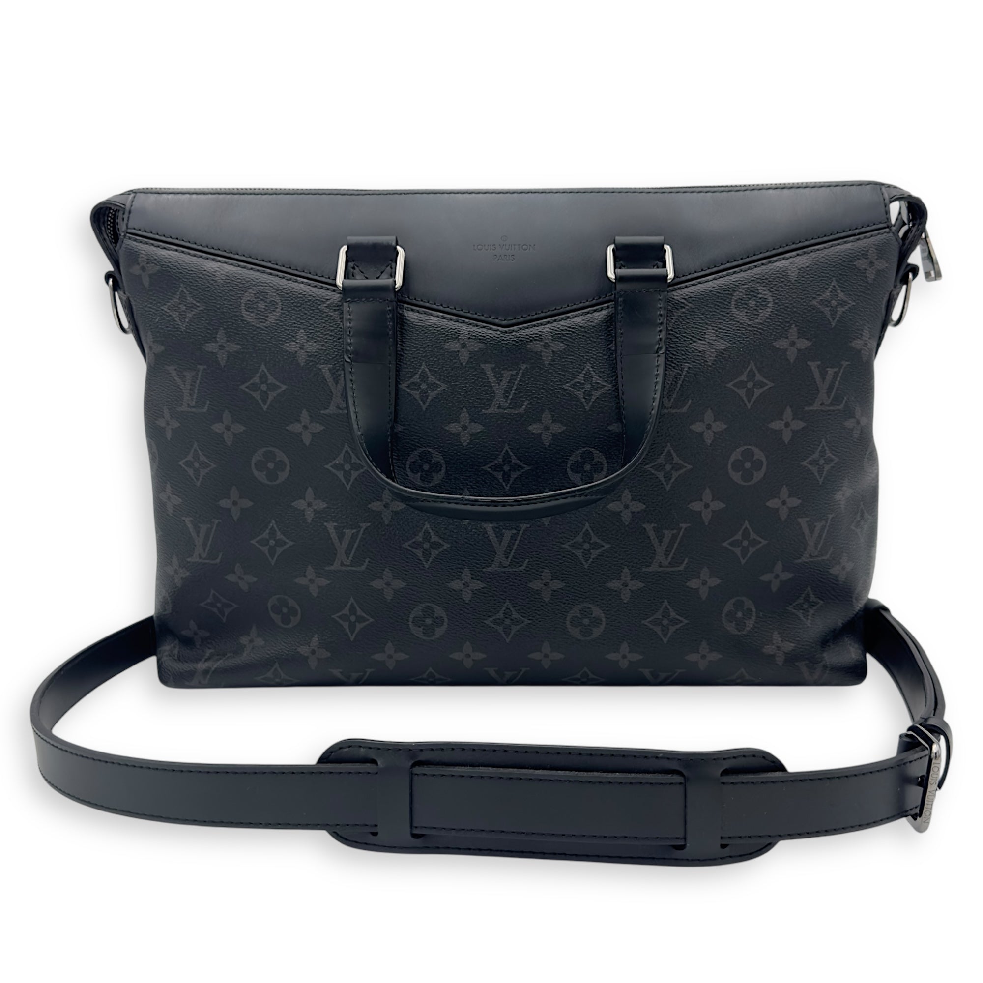 Louis Vuitton Explorer Briefcase Black Messenger in Coated Canvas, Silver hardware_16