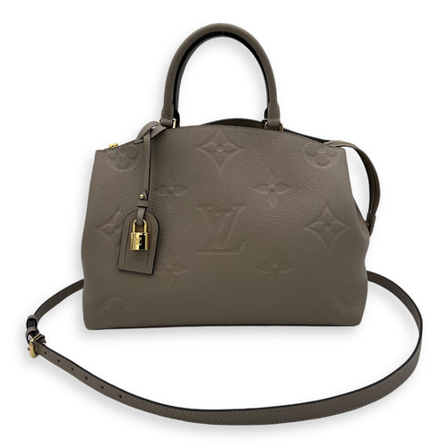 Louis Vuitton Grand palasis Top Handle Bag MM Grey in Calfskin, Gold hardware_13