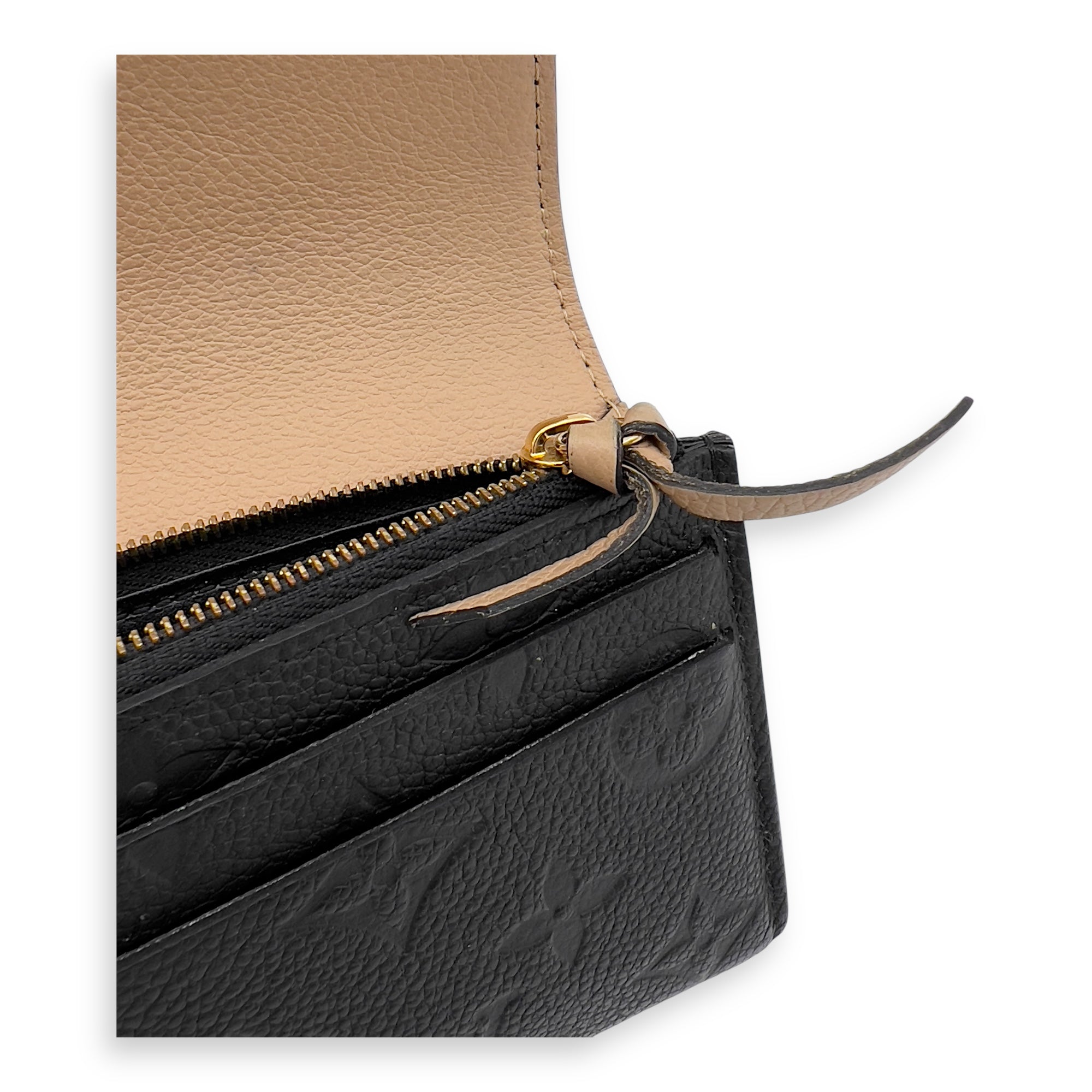 Louis Vuitton Emilie Wallet Black in Empreinte Leather, Gold hardware_18