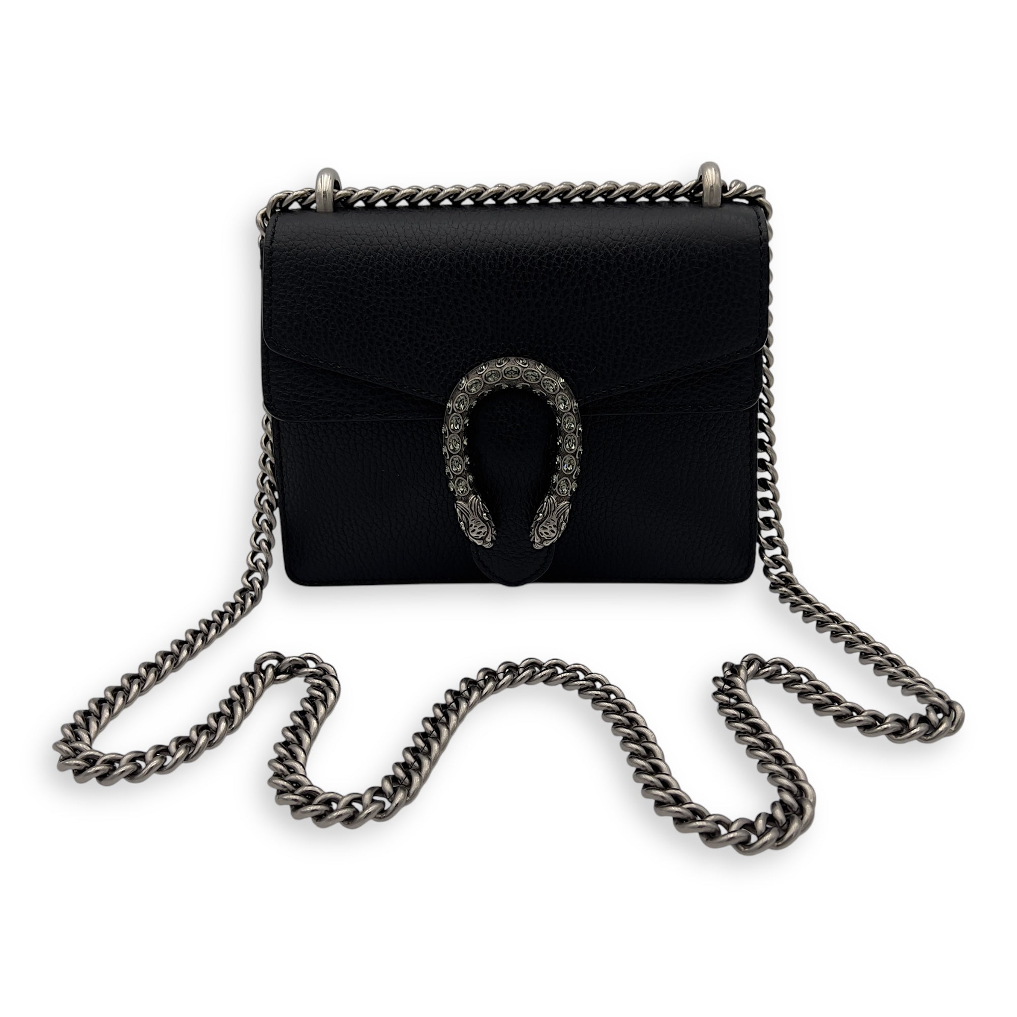 Gucci Dionysus Mini Black Crossbody Bag in Calfskin, Ruthenium hardware_18