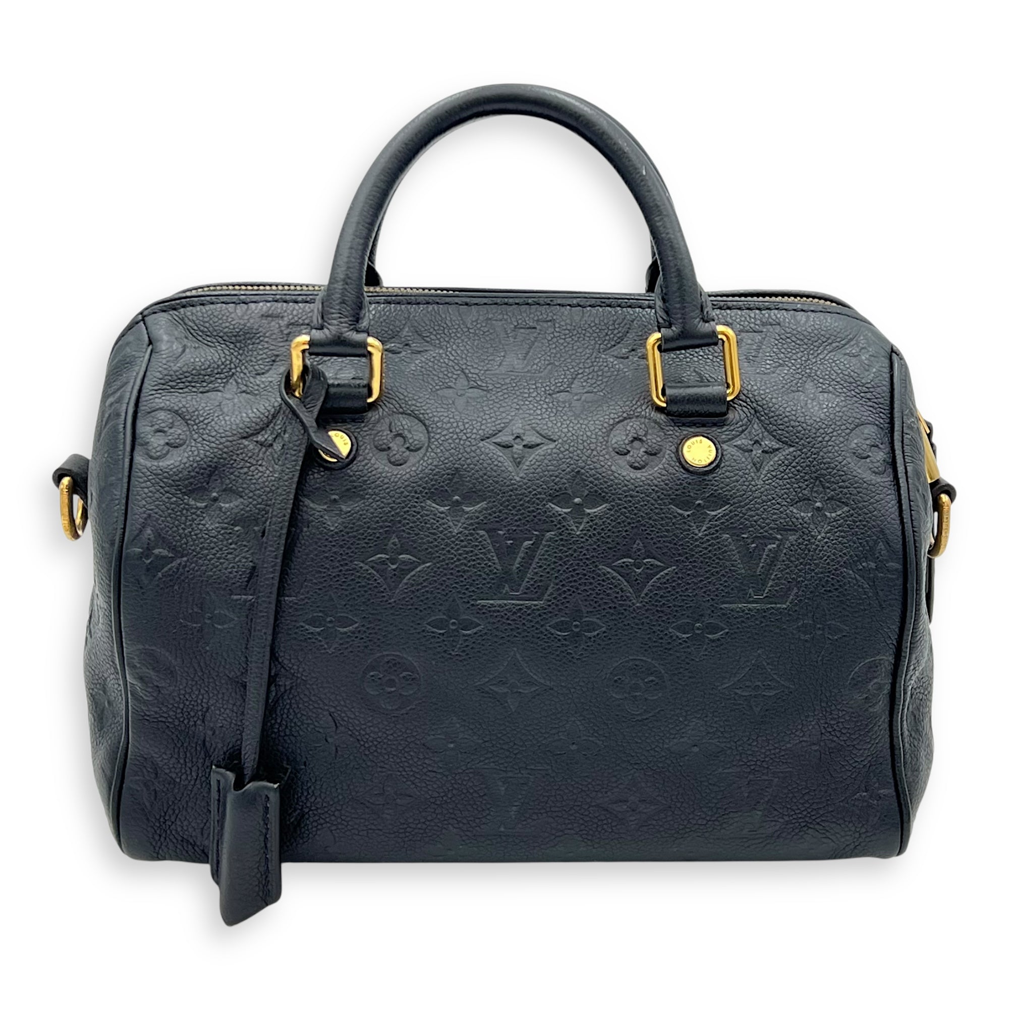 Louis Vuitton Speedy 25 Black Top Handle Bag in Empreinte Leather, Gold hardware_1