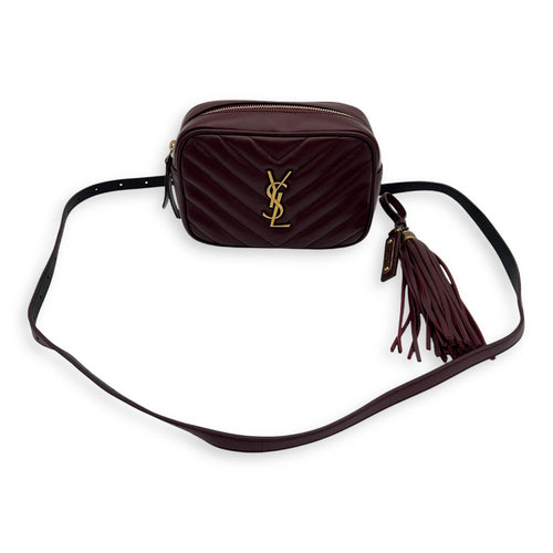 Saint Laurent Camera Crossbody Bag Red in Calfskin, Gold hardware_10