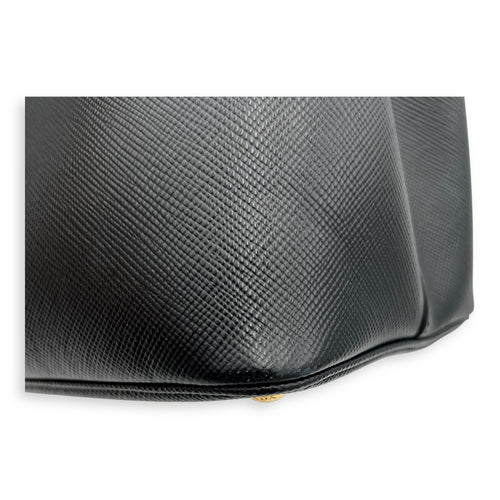 Prada Double Top Handle Bag Black in Saffiano Leather, Gold hardware_10