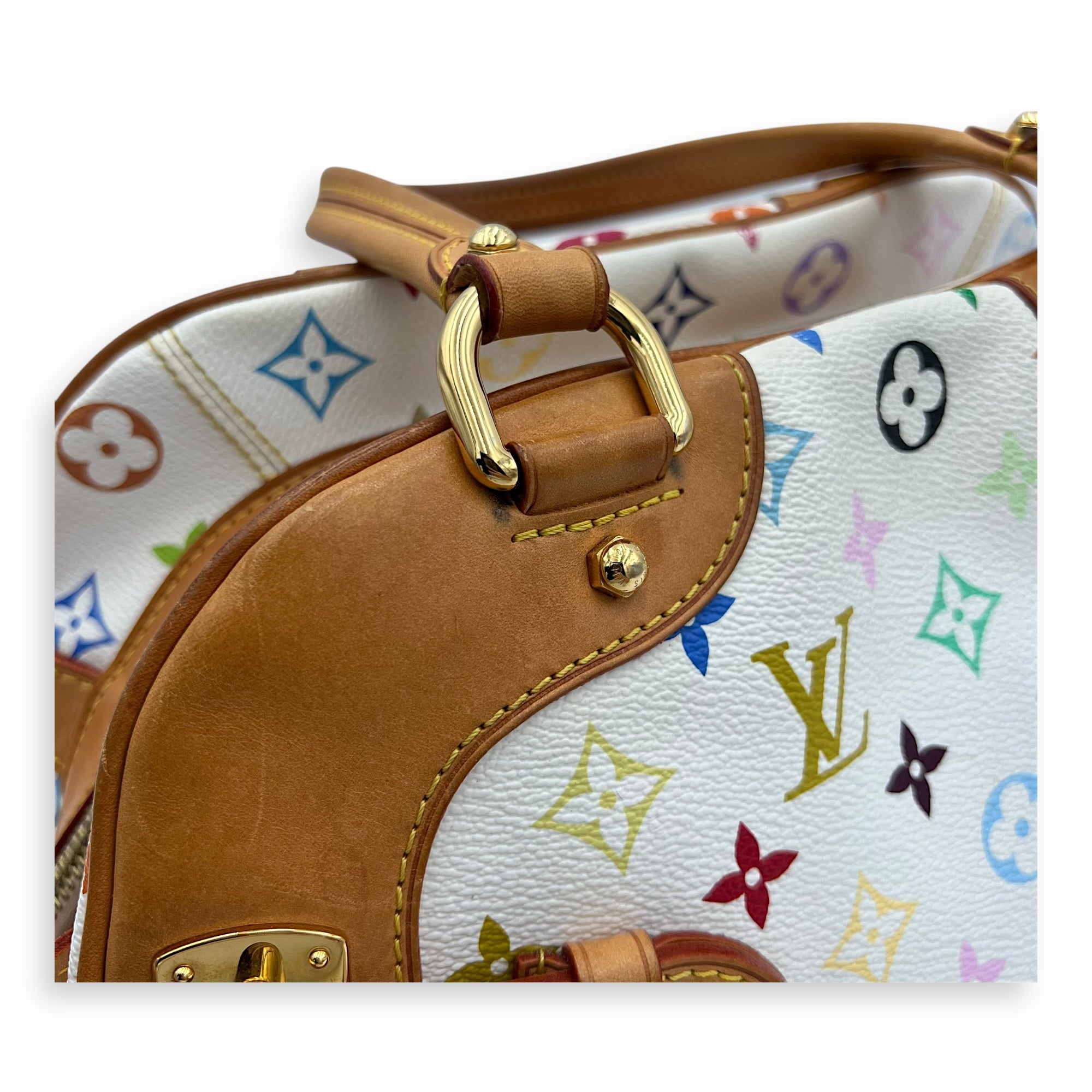 Louis Vuitton Claudia Shoulder Bag Multicolor x Murakami in Monogram Coated Canvas, Gold hardware_10