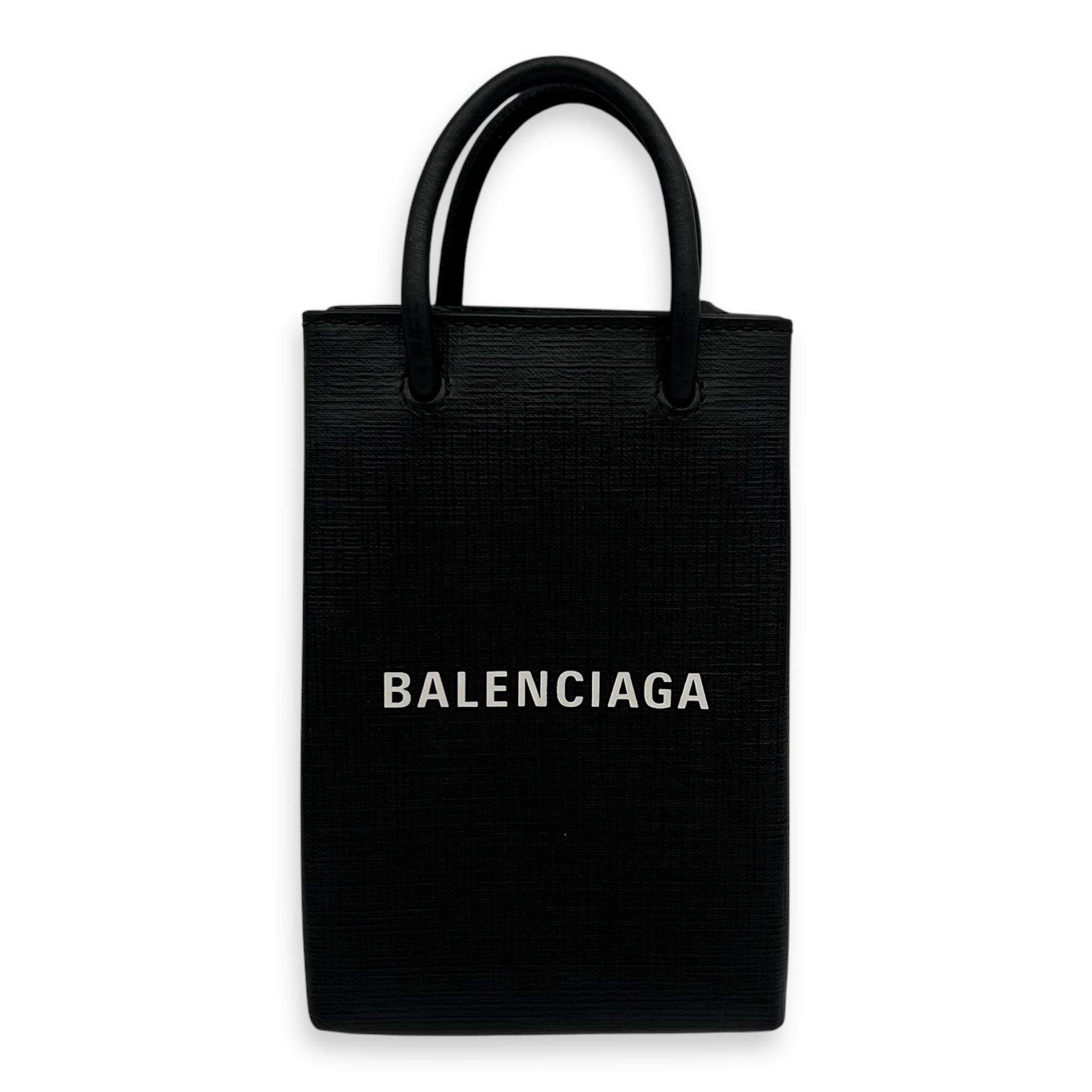 Balenciaga Shopping Tote Bag Black in Calfskin, Silver hardware_1