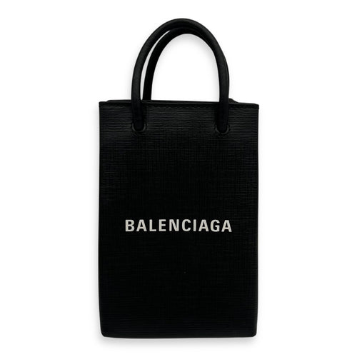 Balenciaga Shopping Tote Bag Black in Calfskin, Silver hardware_1