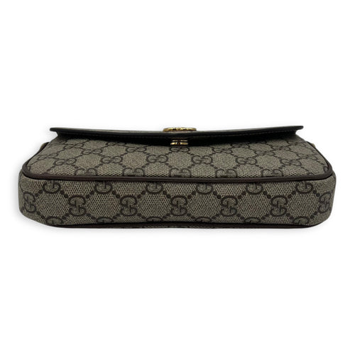 Gucci Ophidia Shoulder Bag Brown in Monogram Coated Canvas, Gold hardware_5