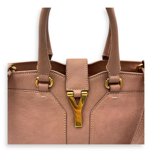 Saint Laurent Cabas Top Handle Bag Pink in Calfskin, Gold hardware_10