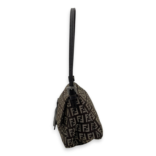 Fendi Zucca Shoulder Bag Brown in Jacquard, Silver hardware_4