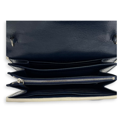 Gucci GG Marmont Wallet On Chain Blue in Calfskin, Ruthenium hardware_6