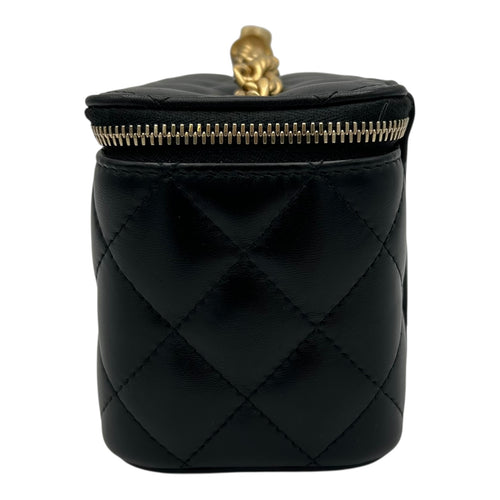 Chanel Pearl Crush Vanity Crossbody Bag Black in Lambskin, Gold hardware_3