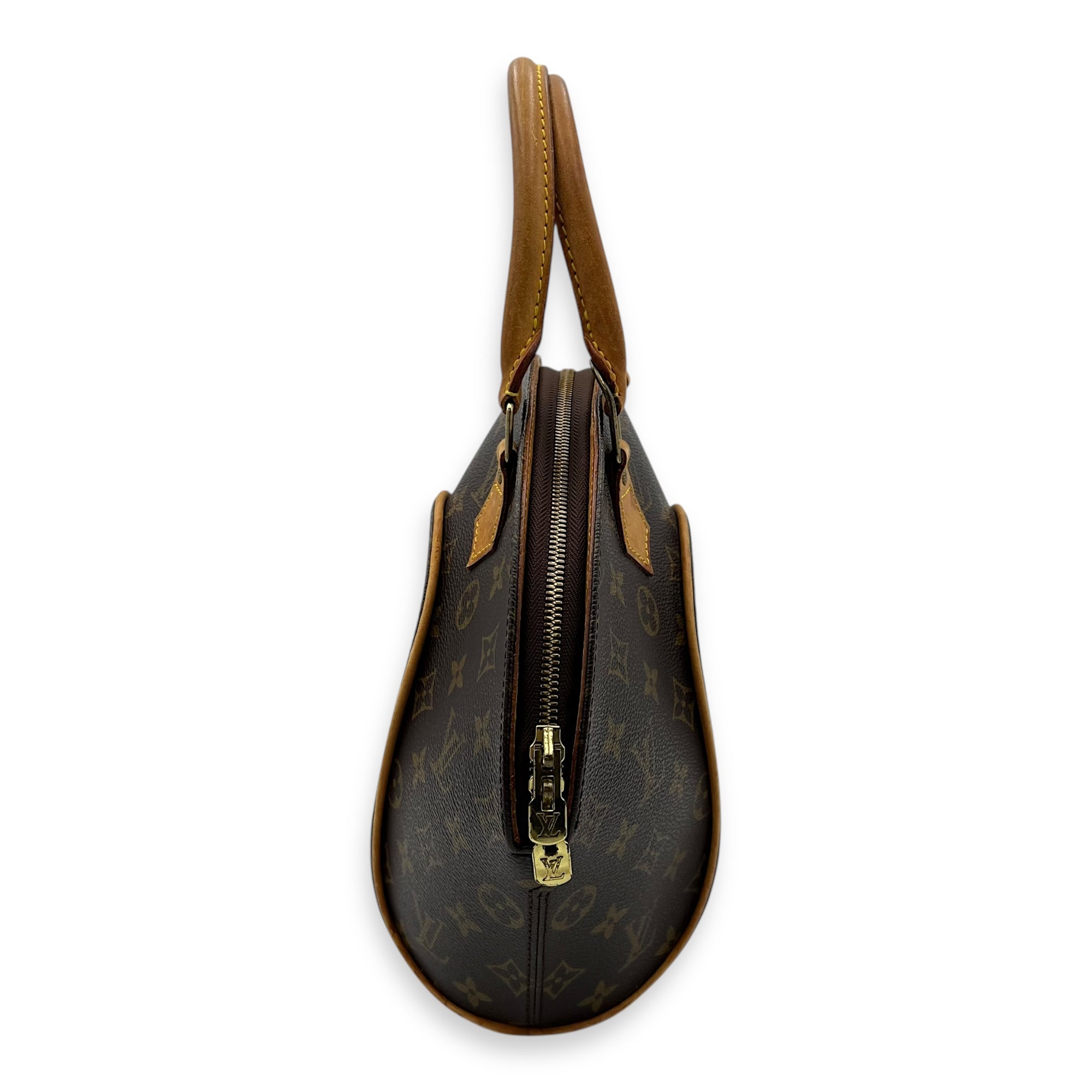Louis Vuitton Ellipse Top Handle Bag Brown in Monogram Coated Canvas, Gold hardware_3