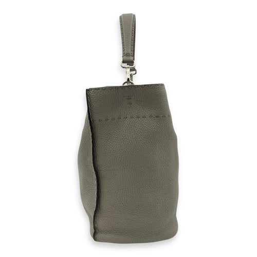 Fendi Selleria Shoulder Bag White in Calfskin, Silver hardware_3
