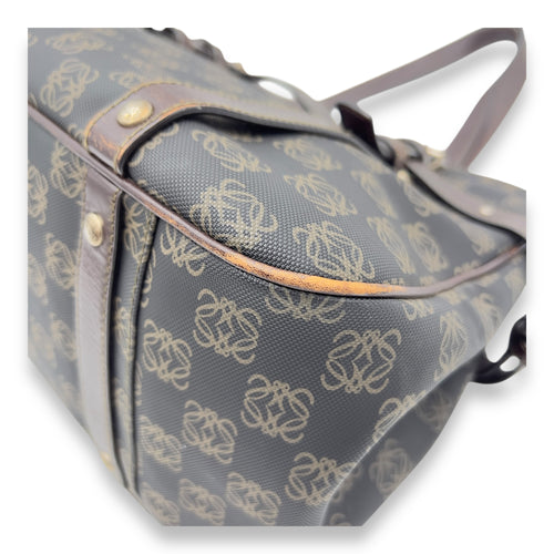Loewe Anagram Brown Tote Bag in Coated Canvas, Gold hardware_9
