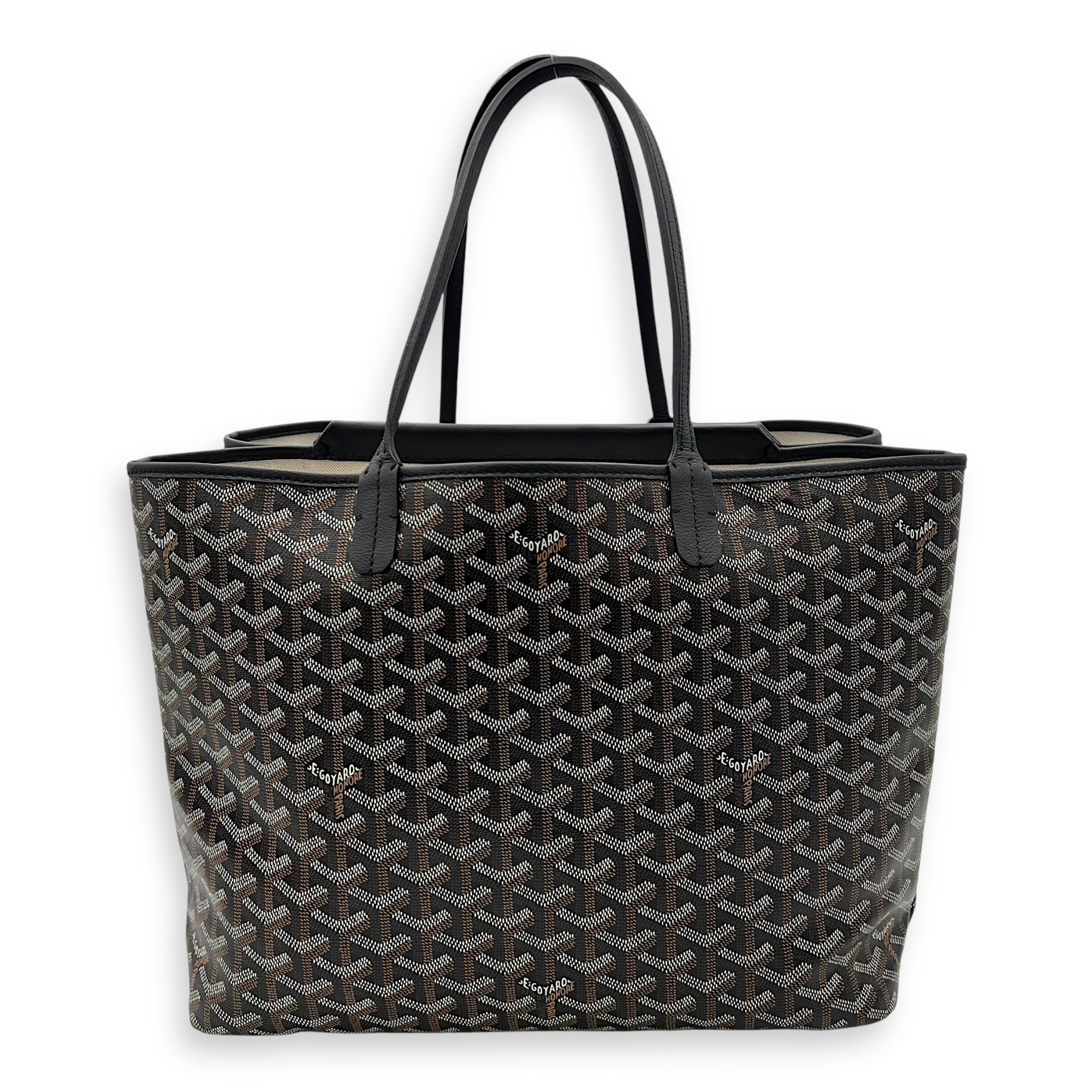 Goyard Isabelle Tote Bag Black in Coated Canvas, Silver hardware_1