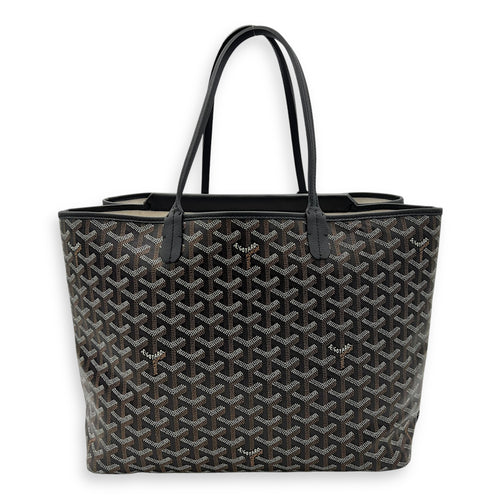 Goyard Isabelle Tote Bag Black in Coated Canvas, Silver hardware_1