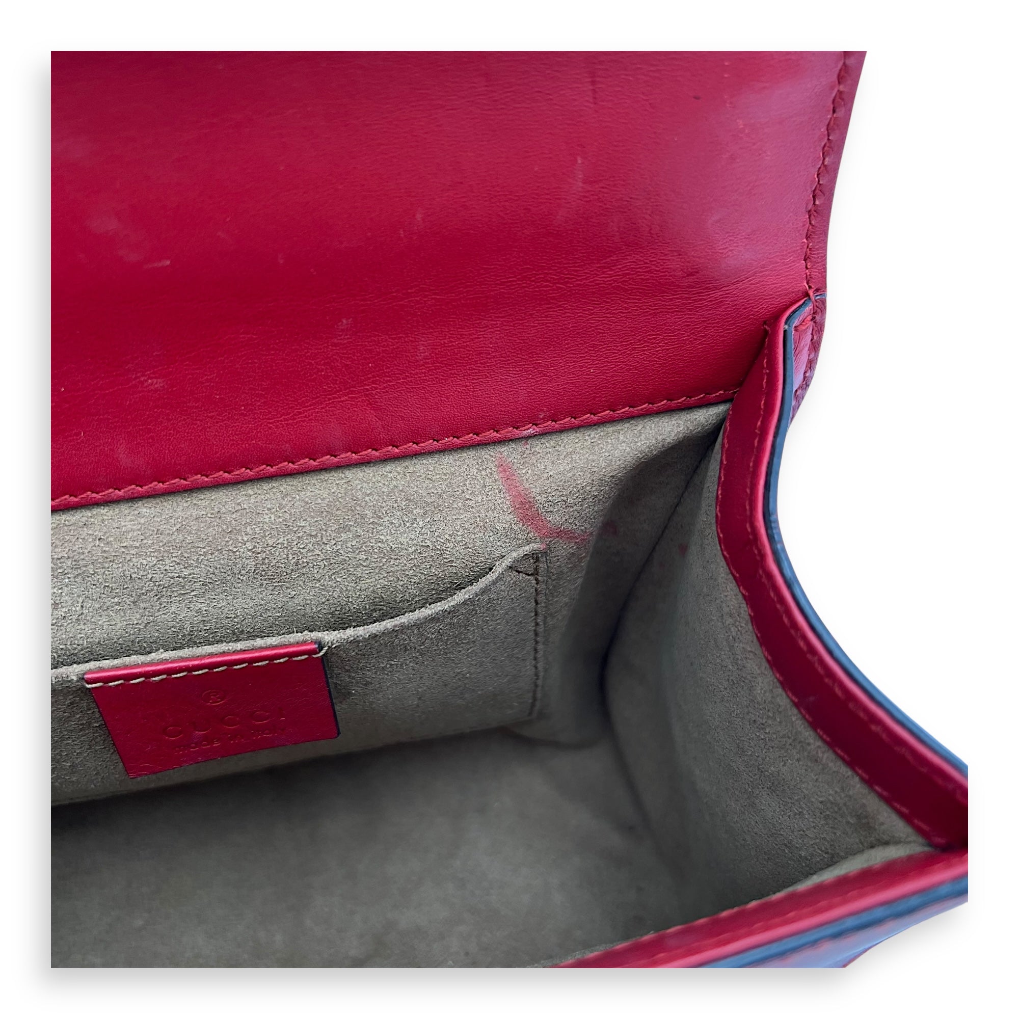 Gucci Padlock Shoulder Bag Red in Calfskin, Gold hardware_7