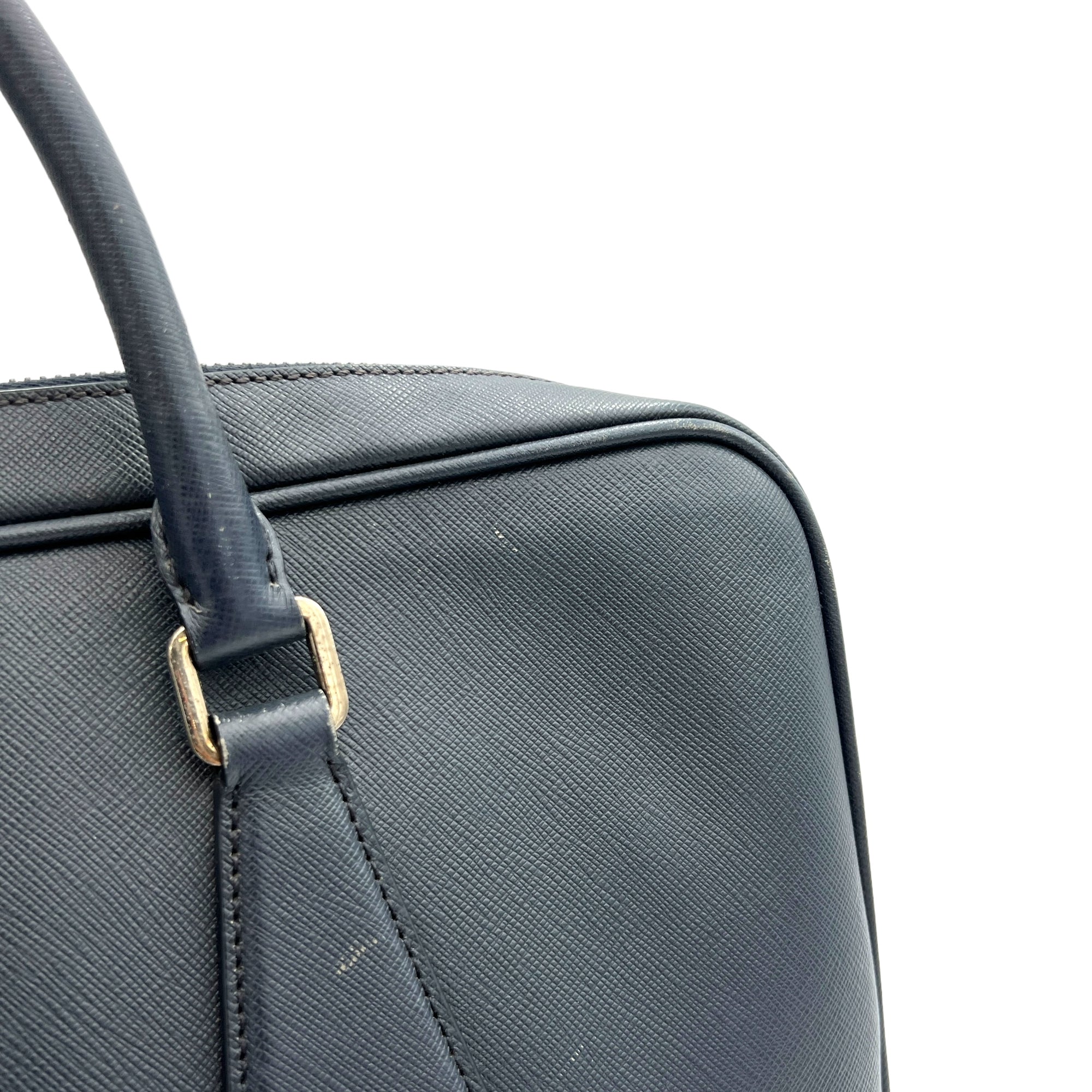 Logo Baltico Briefcase in Saffiano Leather, Silver hardware