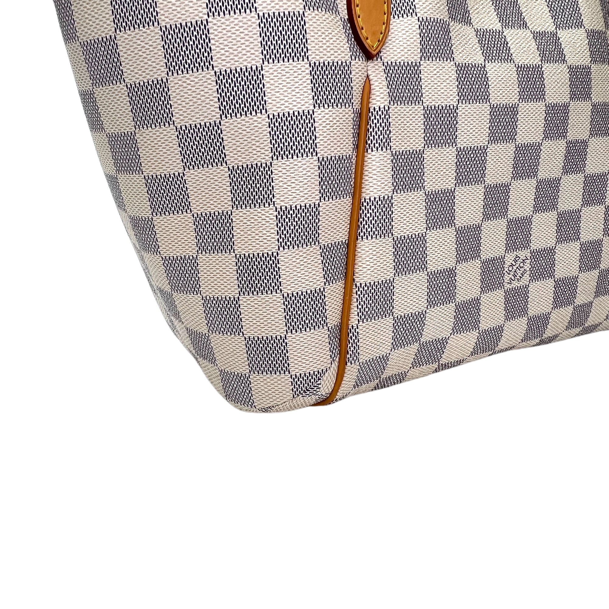 Totally PM Damier Azur Shoulder Bag in Coated Canvas, Gold hardware