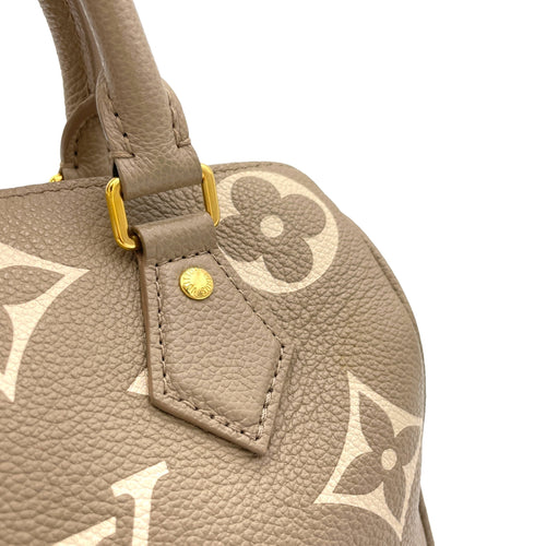 Speedy Bandouliere Top Handle Bag 20 Grey in Empreinte Leather, Gold hardware