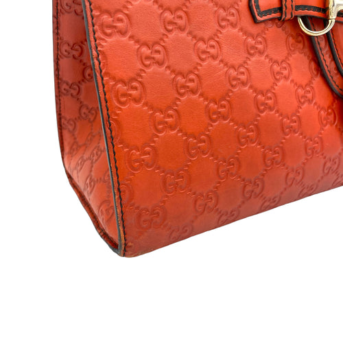 Emily Large Orange Shoulder Bag in Guccissima Leather, Gold hardware