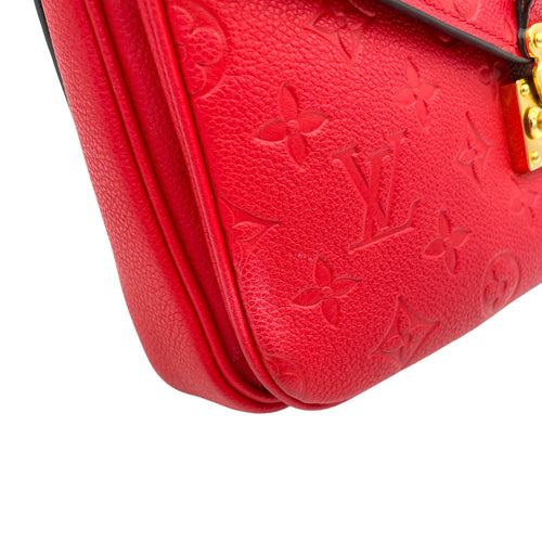 Metis Red Crossbody Bag in Monogram Empreinte Leather, Gold hardware