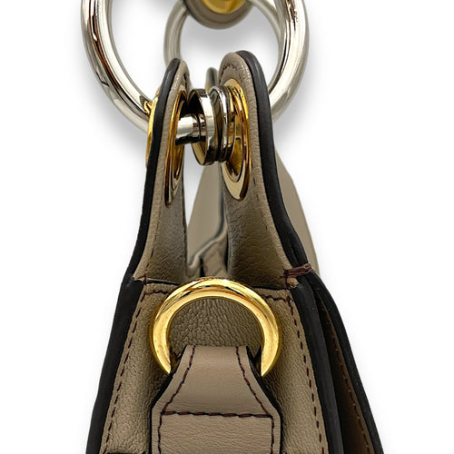 Tess Hobo Shoulder Bag  Grey in Calfskin , Gold Hardware