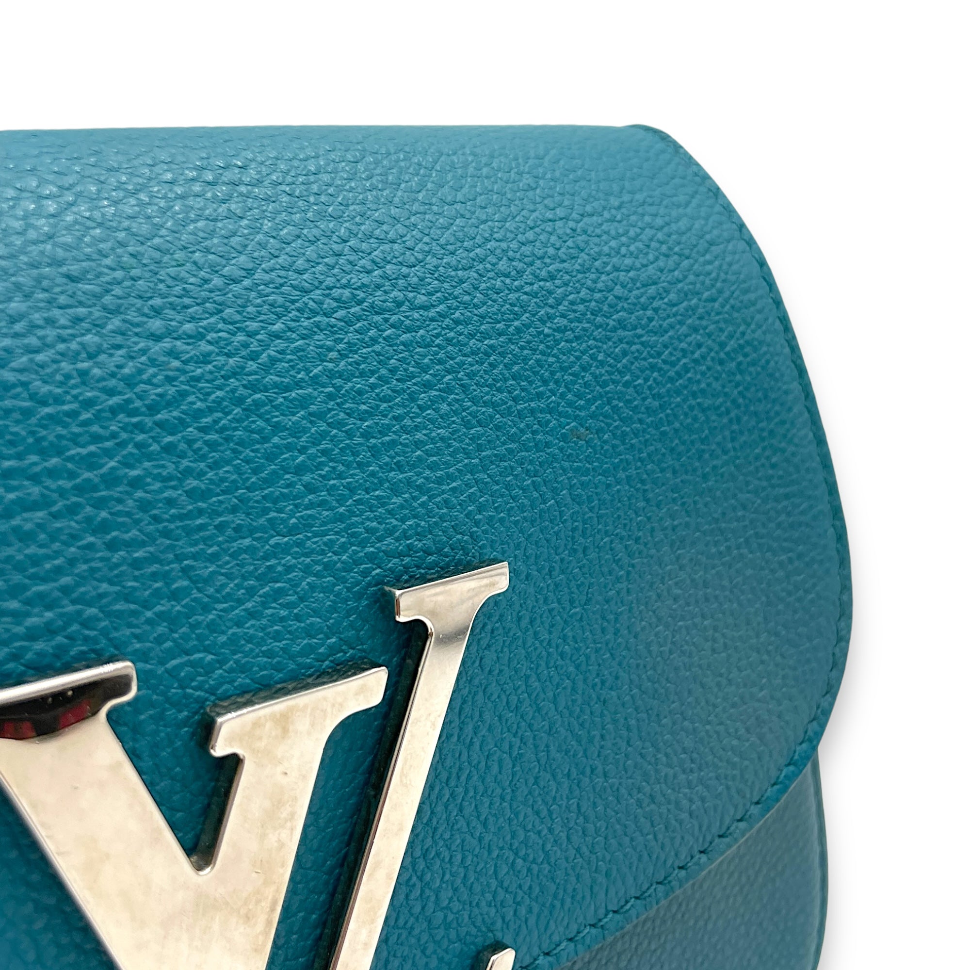 Vivienne Crossbody Bag Blue in Calfskin, Silver hardware