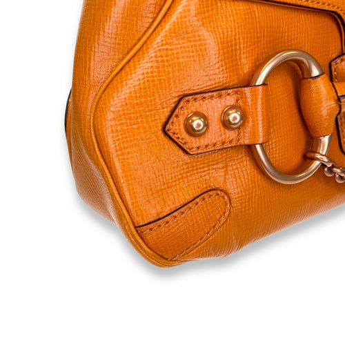 Horsebit Orange Shoulder Bag in Calfskin, Rose Gold hardware