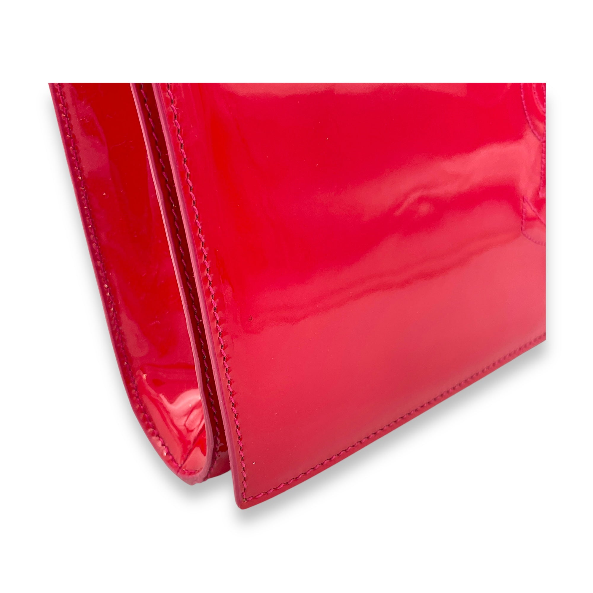 Belle De Jour Red Clutch in Patent Leather