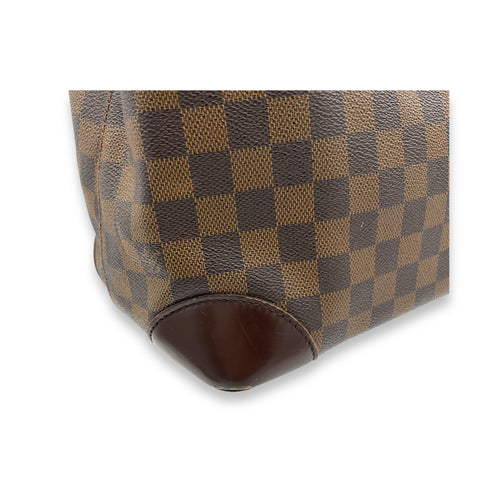 Hampstead PM Damier Ebene Top Handle Bag in Coated Canvas, Gold hardware