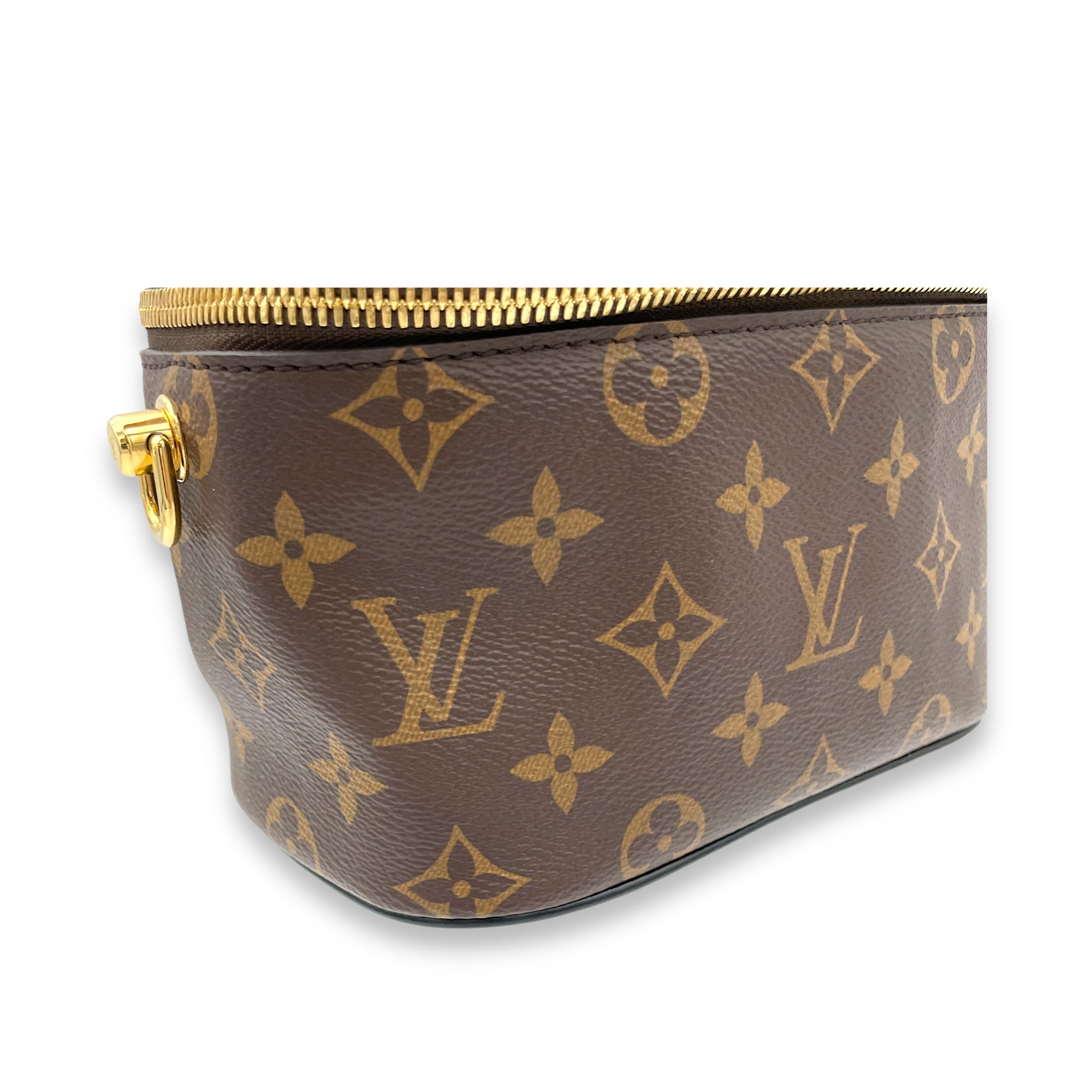 Vanity Crossbody Bag PM Brown in Monogram Coated Canvas, Gold hardware