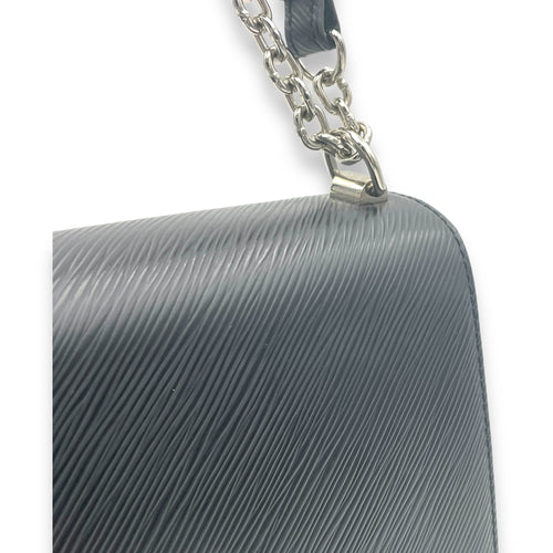 Twist MM Black Shoulder Bag in Epi Leather, Silver hardware