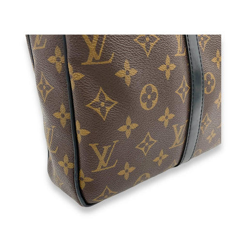 Porte Document Voyage Brown Briefcase in Monogram Coated Canvas, Gold hardware