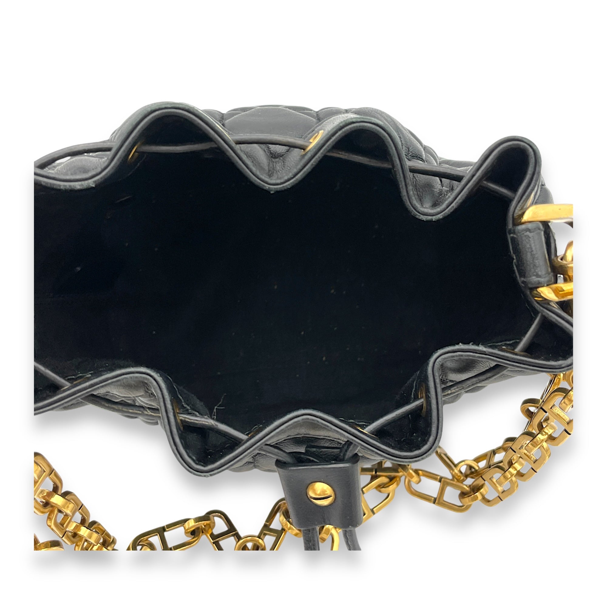 Christian Dior Jolie Bucket Crossbody bag in Lambskin, Gold