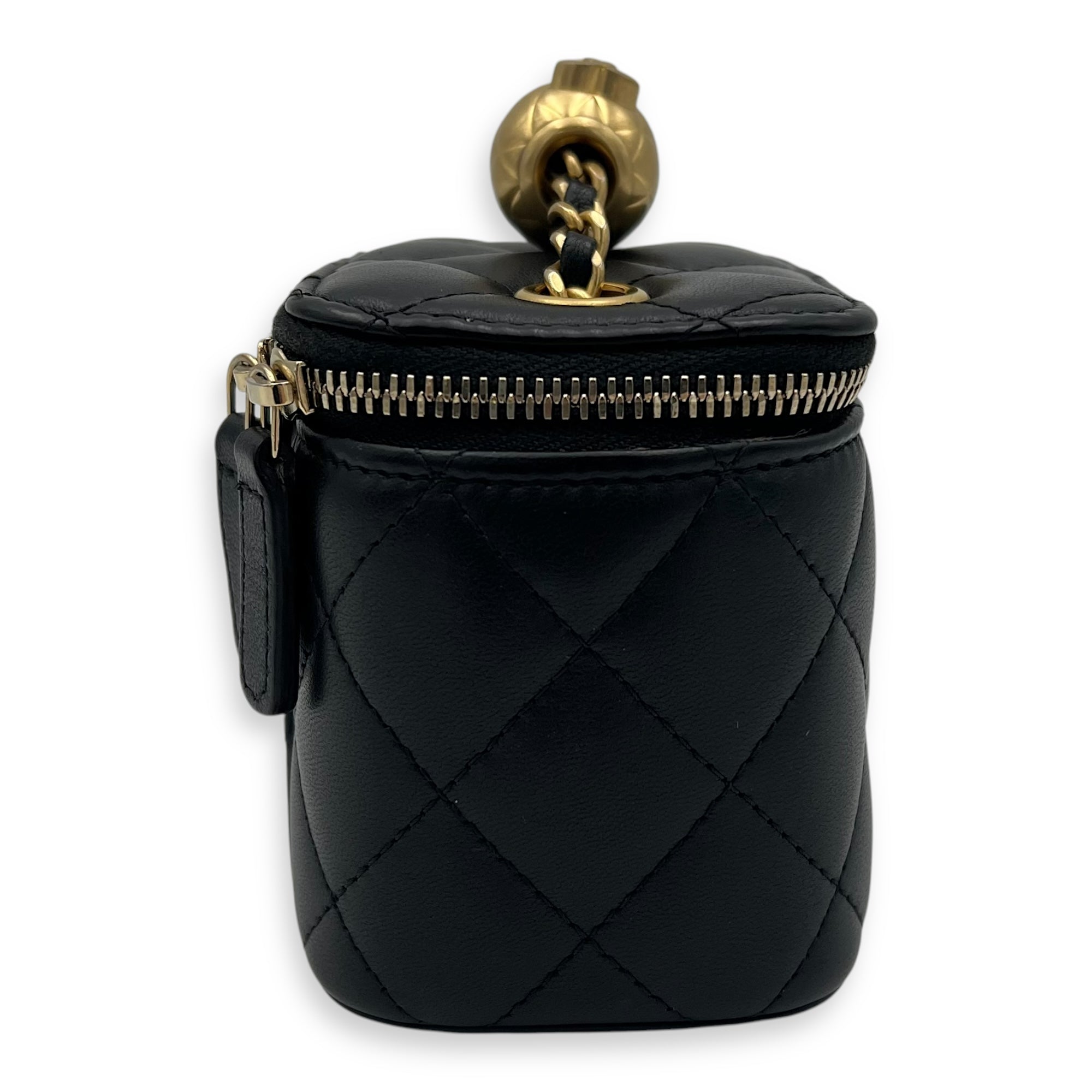 Vanity Crossbody Bag Black in Lambskin, Gold hardware